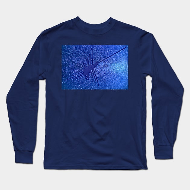 Nazca Hummingbird Long Sleeve T-Shirt by AlexMir